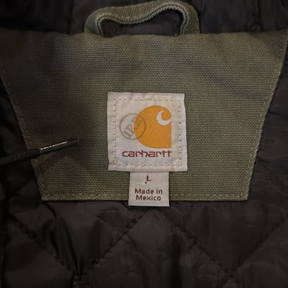 Carhartt Washed Duck Active Jac Moss Color Mens Large - Picture 5 of 9